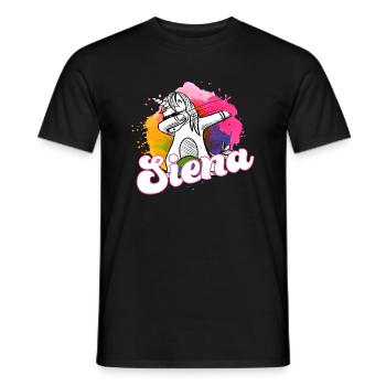 SIENA - Schöner Name mit dabbing Einhorn - Männer T-Shirt - Schwarz - Vorne - AI Model Male 178 light (178cm)