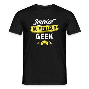 lauréat du meilleur geek / cadeau humour geek - T-shirt homme - noir - Devant - AI Model Male 178 light (178cm)