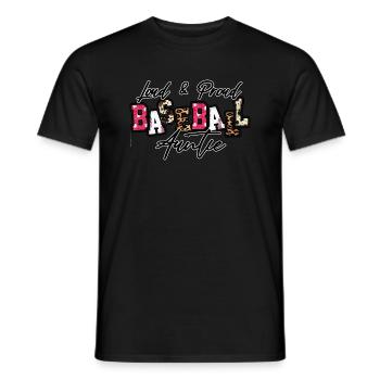 Loud and Proud Baseball Auntie - Men's T-Shirt - black - Front - AI Model Male 178 light (178cm)