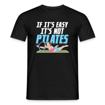 Si c’est facile, ce n’est pas du Pilates Exercice Fitness - T-shirt homme - noir - Devant - AI Model Male 178 light (178cm)