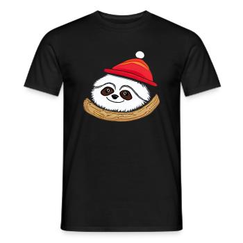 Faultier Weihnachten süß lustig Faultiere Tier 10 - Männer T-Shirt - Schwarz - Vorne - AI Model Male 178 light (178cm)