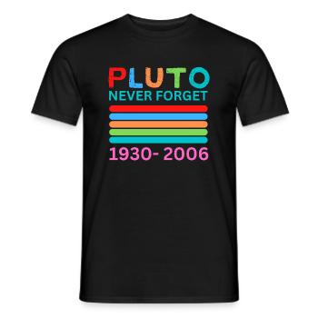 Pluto Never Forget Retro Space Science Pluto Desig - Men's T-Shirt - black - Front - AI Model Male 178 light (178cm)