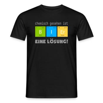 Bier ist eine Lösung | Chemie Elemente Spruch - Männer T-Shirt - Schwarz - Vorne - AI Model Male 178 light (178cm)