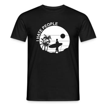 Surfing Surfboard Surfer Geschenkidee - Männer T-Shirt - Schwarz - Vorne - AI Model Male 178 light (178cm)