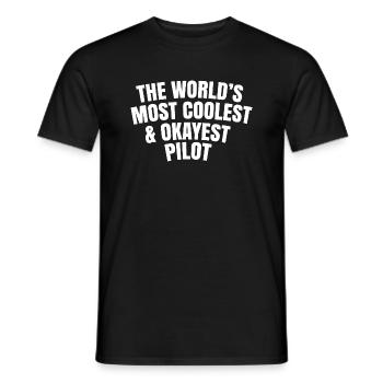 World's most coolest and okayest pilot - Men's T-Shirt - black - Front - AI Model Male 178 light (178cm)