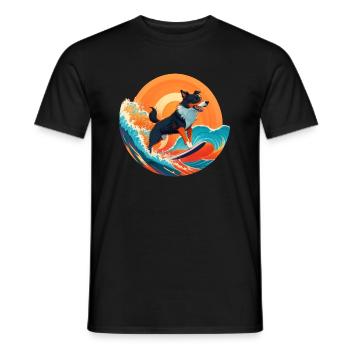 Surfen oder sterben - Männer T-Shirt - Schwarz - Vorne - AI Model Male 178 light (178cm)
