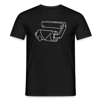 rouleau vide de papier hygiénique - T-shirt homme - noir - Devant - AI Model Male 178 light (178cm)