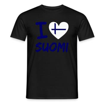 J’adore finland suomi - T-shirt homme - noir - Devant - AI Model Male 178 light (178cm)