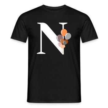 Buchstabe n Geburtstagsballon - Männer T-Shirt - Schwarz - Vorne - AI Model Male 178 light (178cm)