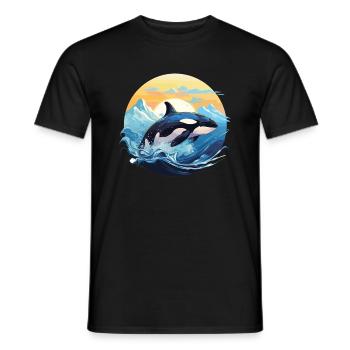 Süßes Orca Meer Delfin Design - Männer T-Shirt - Schwarz - Vorne - AI Model Male 178 light (178cm)