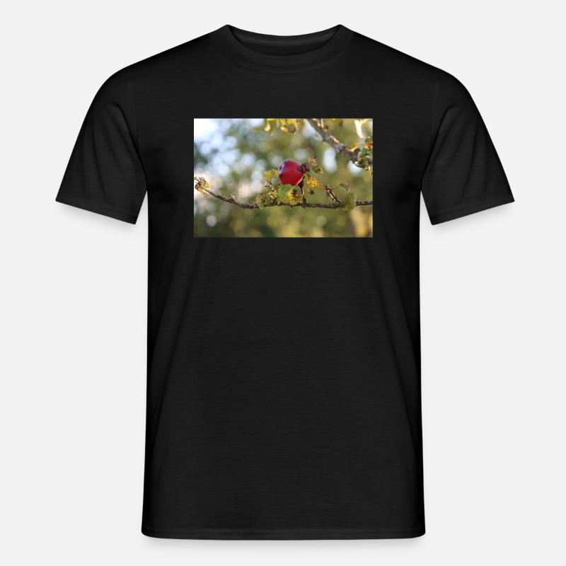 Der rote Apfel - Männer T-Shirt - Schwarz