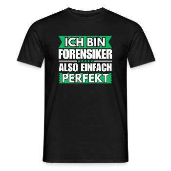 Einfach ein Perfekter Forensiker - Männer T-Shirt - Schwarz - Vorne - AI Model Male 178 light (178cm)