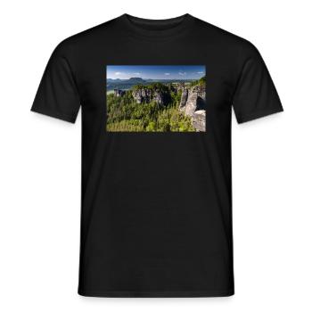 Bastei en Suisse saxonne - T-shirt homme - noir - Devant - AI Model Male 178 light (178cm)