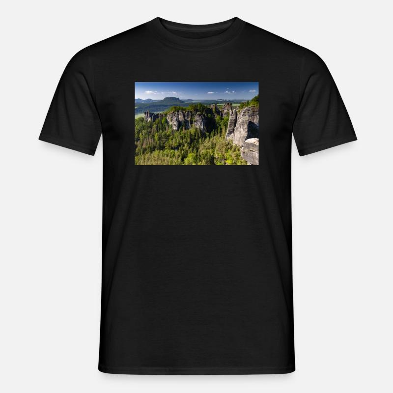 Bastei i Sachsiska Schweiz - T-shirt herr - svart