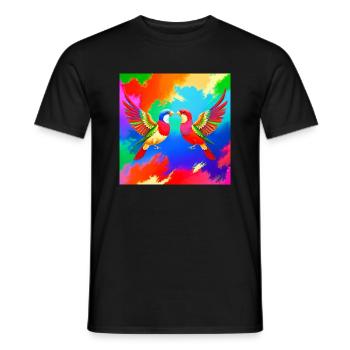 Colors of Life - Flying Birds - Men's T-Shirt - black - Front - AI Model Male 178 light (178cm)