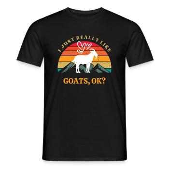 I Just Really Like Goats - Men's T-Shirt - black - Front - AI Model Male 178 light (178cm)