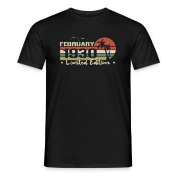 Februar Jahrgang 94. Geburtstag Geboren 1930 Vibe - Männer T-Shirt - Schwarz - Vorne - AI Model Male 178 light (178cm)