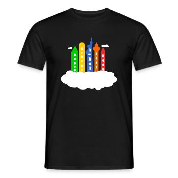 City in the clouds - Men's T-Shirt - black - Front - AI Model Male 178 light (178cm)