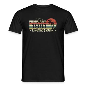 millésime de février 43e anniversaire né 1981 vibe - T-shirt homme - noir - Devant - AI Model Male 178 light (178cm)