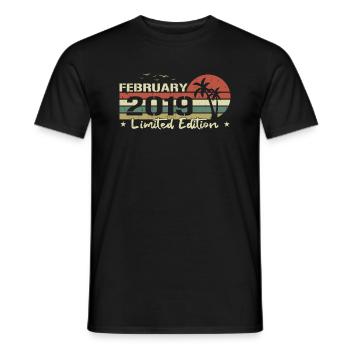 February Vintage 5th Anniversary Born 2019 Vibe - Men's T-Shirt - black - Front - AI Model Male 178 light (178cm)