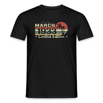 March Vintage 91st Birthday Born 1933 Vibe - Men's T-Shirt - black - Front - AI Model Male 178 light (178cm)