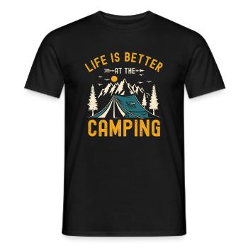 La vie est plus belle au camping - T-shirt homme - noir - Devant - AI Model Male 178 light (178cm)