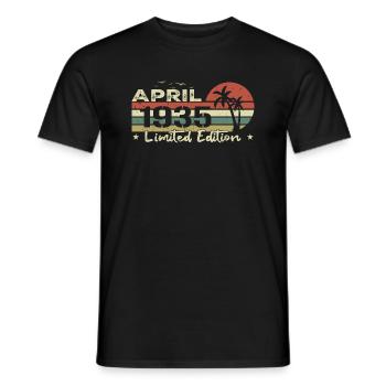 April Vintage 89th Birthday Born 1935 Vibe - Men's T-Shirt - black - Front - AI Model Male 178 light (178cm)