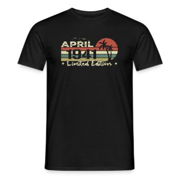 April Jahrgang 83. Geburtstag Geboren 1941 Vibe - Männer T-Shirt - Schwarz - Vorne - AI Model Male 178 light (178cm)