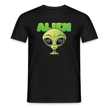 Alienkopf - Männer T-Shirt - Schwarz - Vorne - AI Model Male 178 light (178cm)