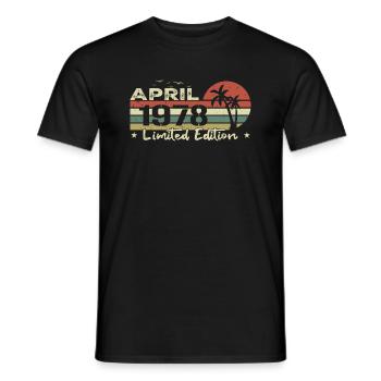 April Vintage 46th Anniversary Born 1978 Vibe - Men's T-Shirt - black - Front - AI Model Male 178 light (178cm)