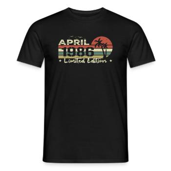 millésime de avril 38e anniversaire né 1986 vibe - T-shirt homme - noir - Devant - AI Model Male 178 light (178cm)