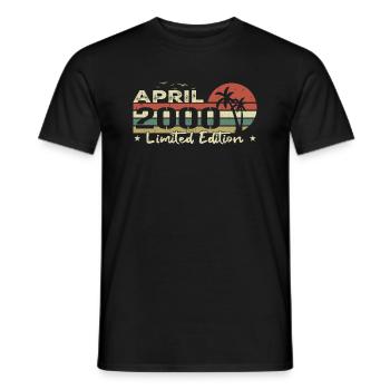 April Vintage 24th Anniversary Born 2000 Vibe - Men's T-Shirt - black - Front - AI Model Male 178 light (178cm)