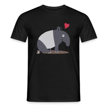 Tapir Happiness with Signature - Men's T-Shirt - black - Front - AI Model Male 178 light (178cm)