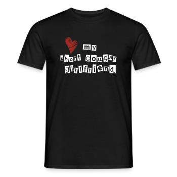 Love my short cougar girlfriend - Men's T-Shirt - black - Front - AI Model Male 178 light (178cm)