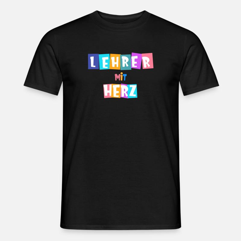 Lehrer mit Herz - personalisierbar - Männer T-Shirt - Schwarz