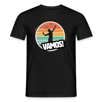 Vamos Retro Badminton - Men's T-Shirt - black - Front - AI Model Male 178 light (178cm)