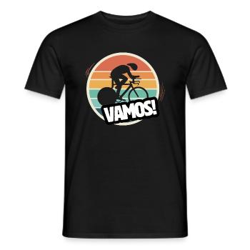 Vamos Retro-Bahnradfahrer - Männer T-Shirt - Schwarz - Vorne - AI Model Male 178 light (178cm)