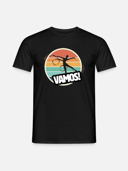 Vamos Retro Rhythmische Sportgymnastik - Männer T-Shirt - Schwarz