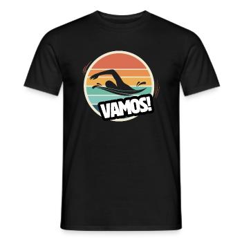Vamos Retro Swimming - Men's T-Shirt - black - Front - AI Model Male 178 light (178cm)