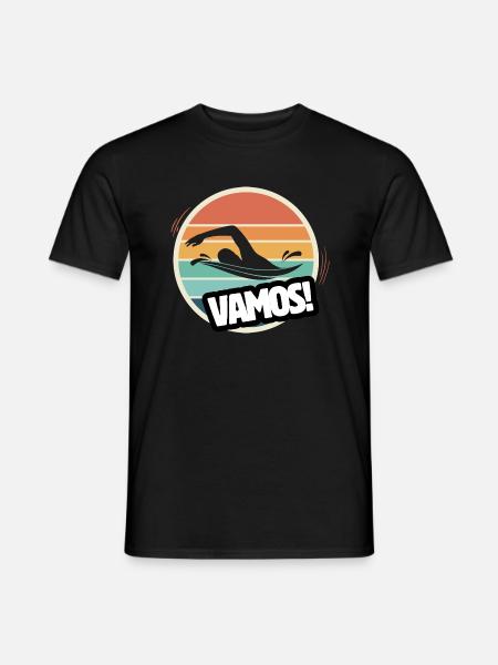 Vamos Retro Swimming - Men's T-Shirt - black