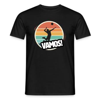 Vamos Retro Volleyball - Men's T-Shirt - black - Front - AI Model Male 178 light (178cm)