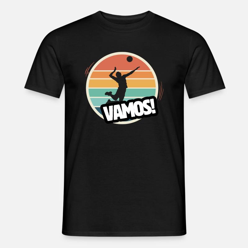 Vamos Retro Volleyball - Männer T-Shirt - Schwarz