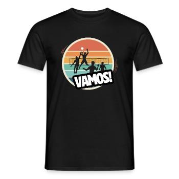Vamos beach volleyball retro - Men's T-Shirt - black - Front - AI Model Male 178 light (178cm)