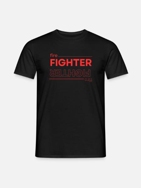 Firefighter - Textart - Männer T-Shirt - Schwarz