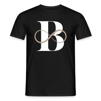 Lettre b infinie - T-shirt homme - noir - Devant - AI Model Male 178 light (178cm)