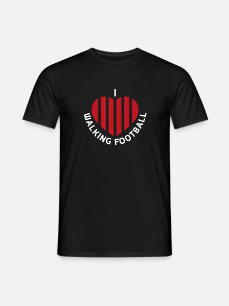 Red And White I love Walking Football - Men's T-Shirt - black