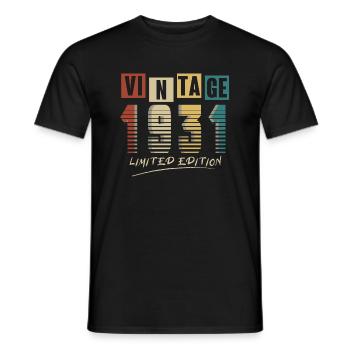 1931 Vintage 1931 born in 19394 years. Year - Men's T-Shirt - black - Front - AI Model Male 178 light (178cm)