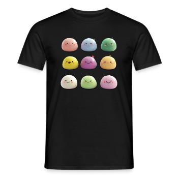 Collage de mochis colorés de 9 - T-shirt homme - noir - Devant - AI Model Male 178 light (178cm)