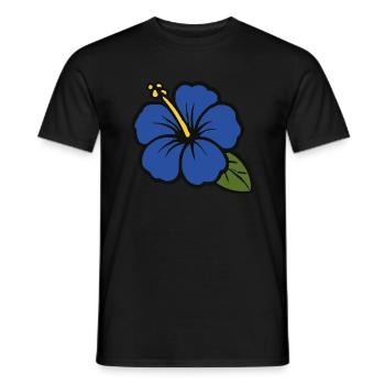 Fleur d’hibiscus - T-shirt homme - noir - Devant - AI Model Male 178 light (178cm)
