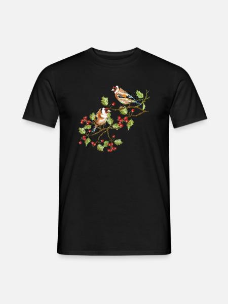 Bunte Vögel - Männer T-Shirt - Schwarz